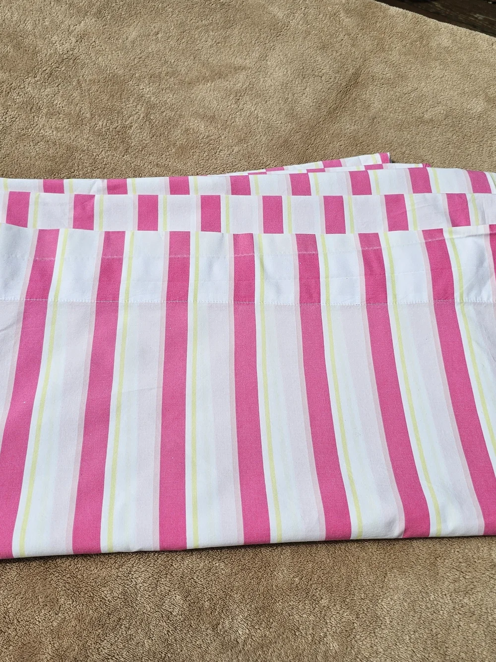 Pottery Barn Kids Pink Stripe Flat Sheet.  Twin